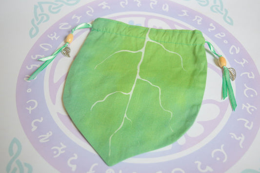 Leafling Satchels of the Verdant Realms ~ Leaf Style Drawstring Bags