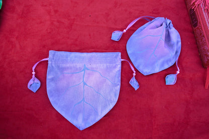 Leafling Satchels of the Verdant Realms ~ Leaf Style Drawstring Bags