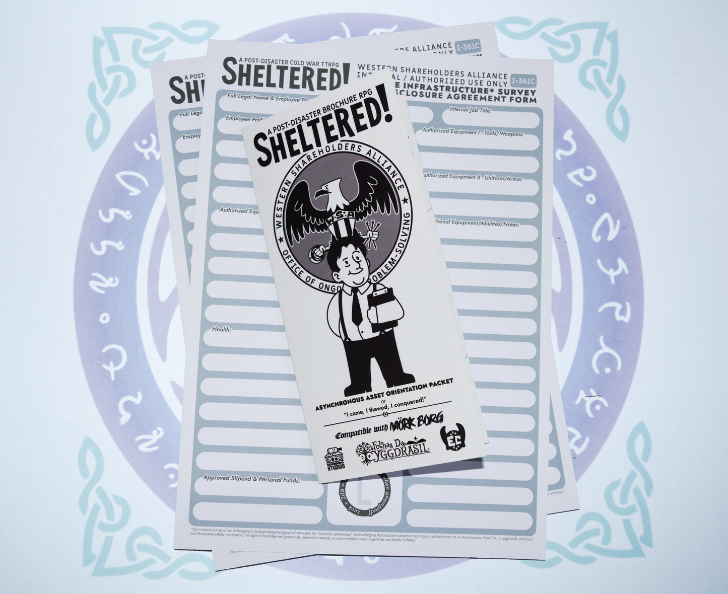 [Pack of 10] Sheltered! A Post-Disaster Brochure TTRPG ~ Compatible with MÖRK BORG