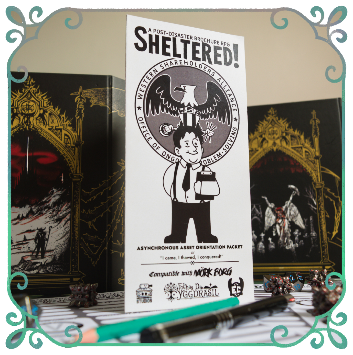 [Pack of 10] Sheltered! A Post-Disaster Brochure TTRPG ~ Compatible with MÖRK BORG