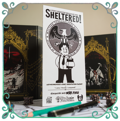 [Pack of 10] Sheltered! A Post-Disaster Brochure TTRPG ~ Compatible with MÖRK BORG
