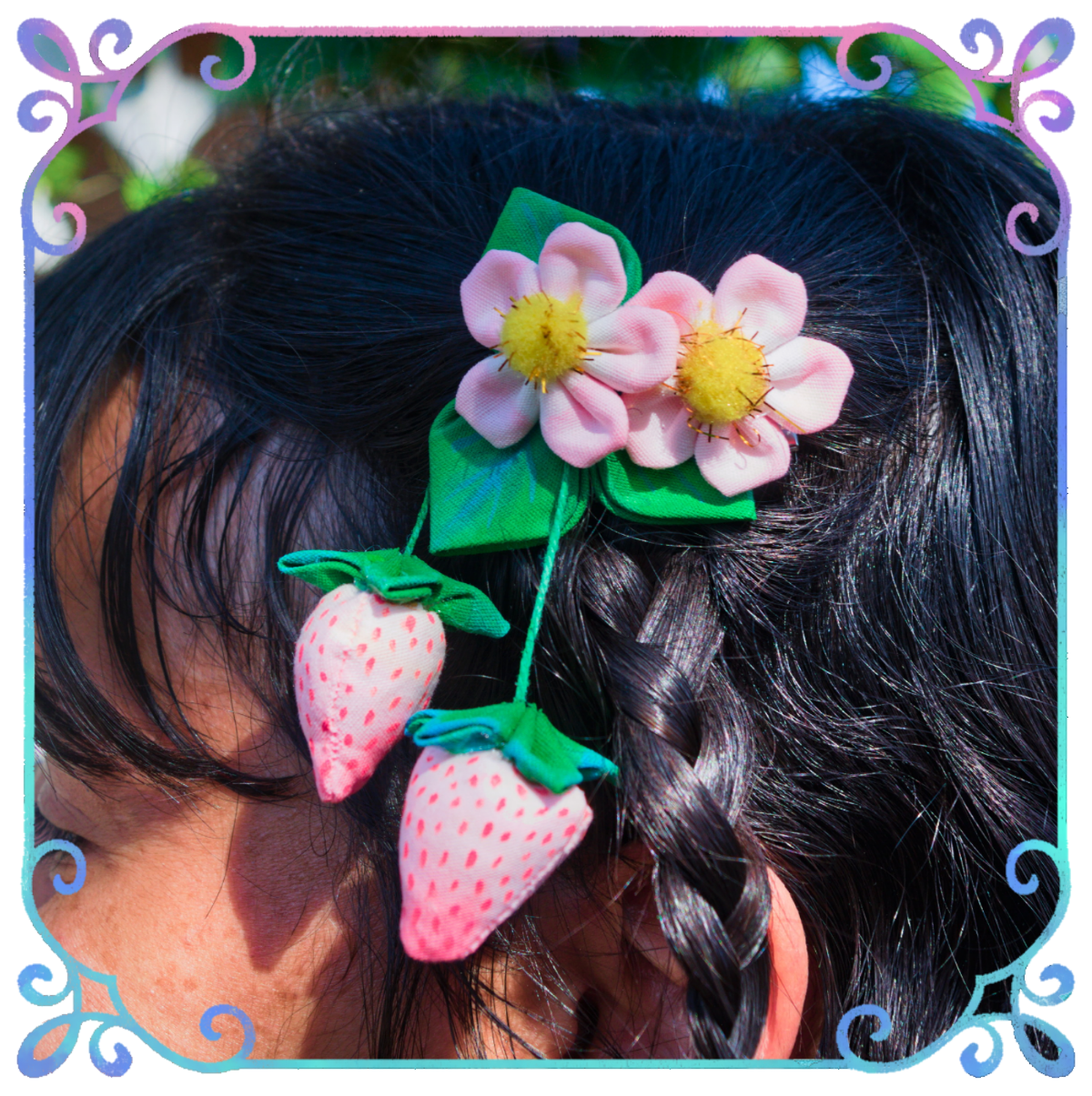 Whimsy Clip of the Strawberry Court (Unscented hair clip)