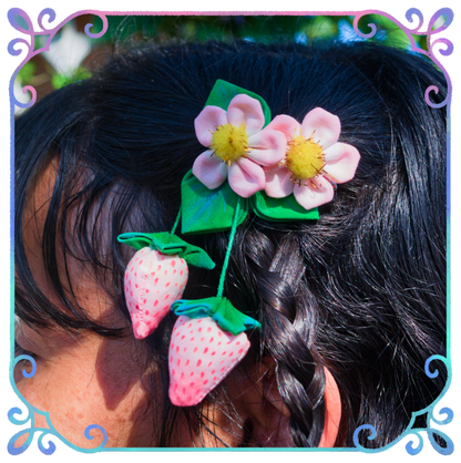 Whimsy Clip of the Strawberry Court (Unscented hair clip)